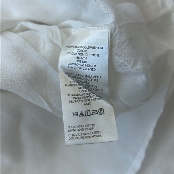 Anthropologie V-Neck Zip-Front Midi Dress White Cotton Dress Women’s Size M NEW - Picture 11 of 12